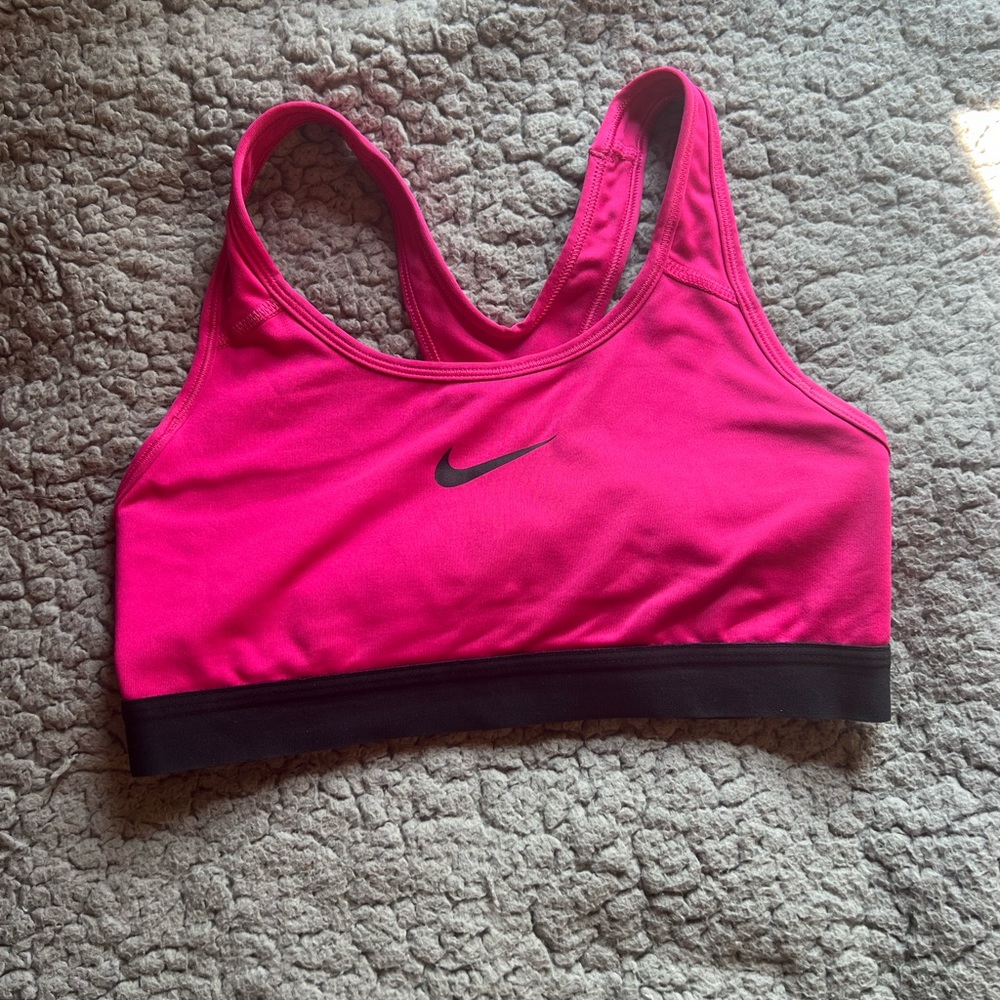 Hot pink nike sports bra